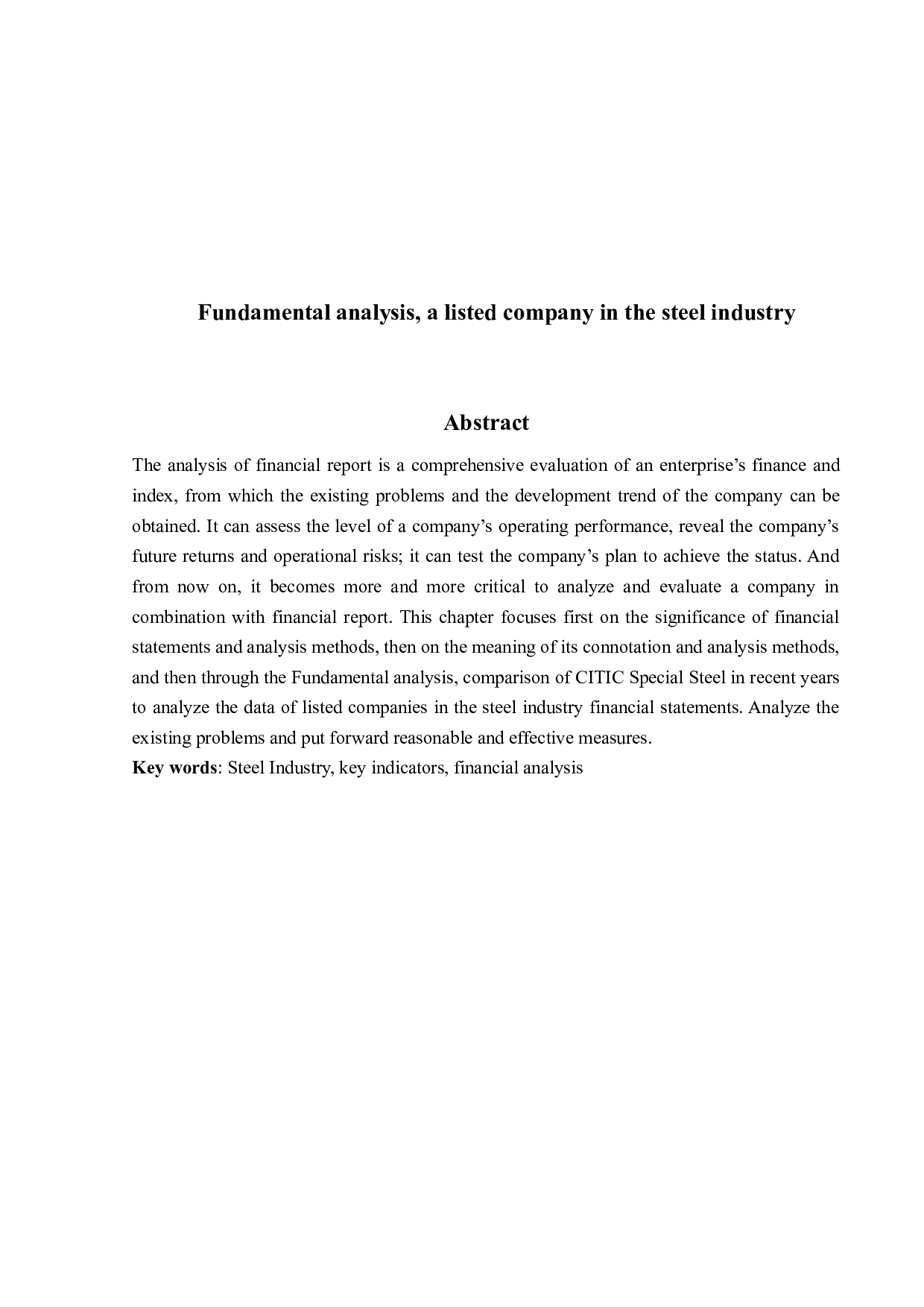 钢铁行业上市公司的财务报告分析-11416字.docx 第2页