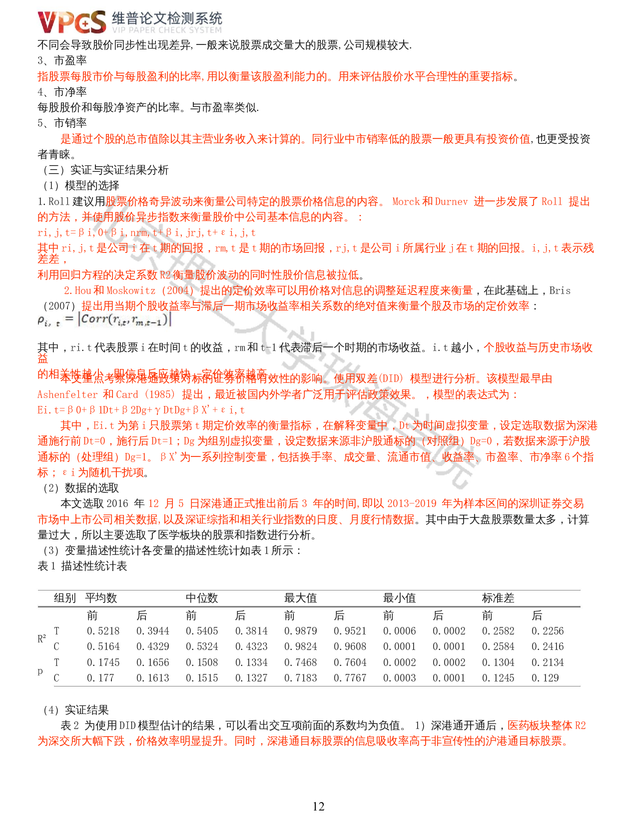 深港通对股票市场定价效率的影响研究-14567字.docx 第10页