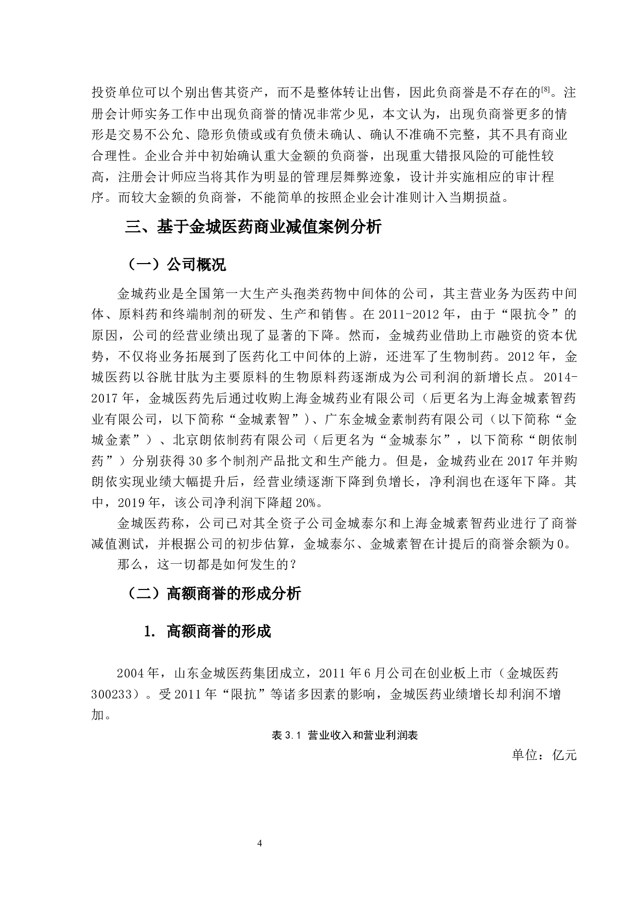 商誉减值审计风险防范及应对研究&mdash;以金城医药为例-16182字.docx 第8页