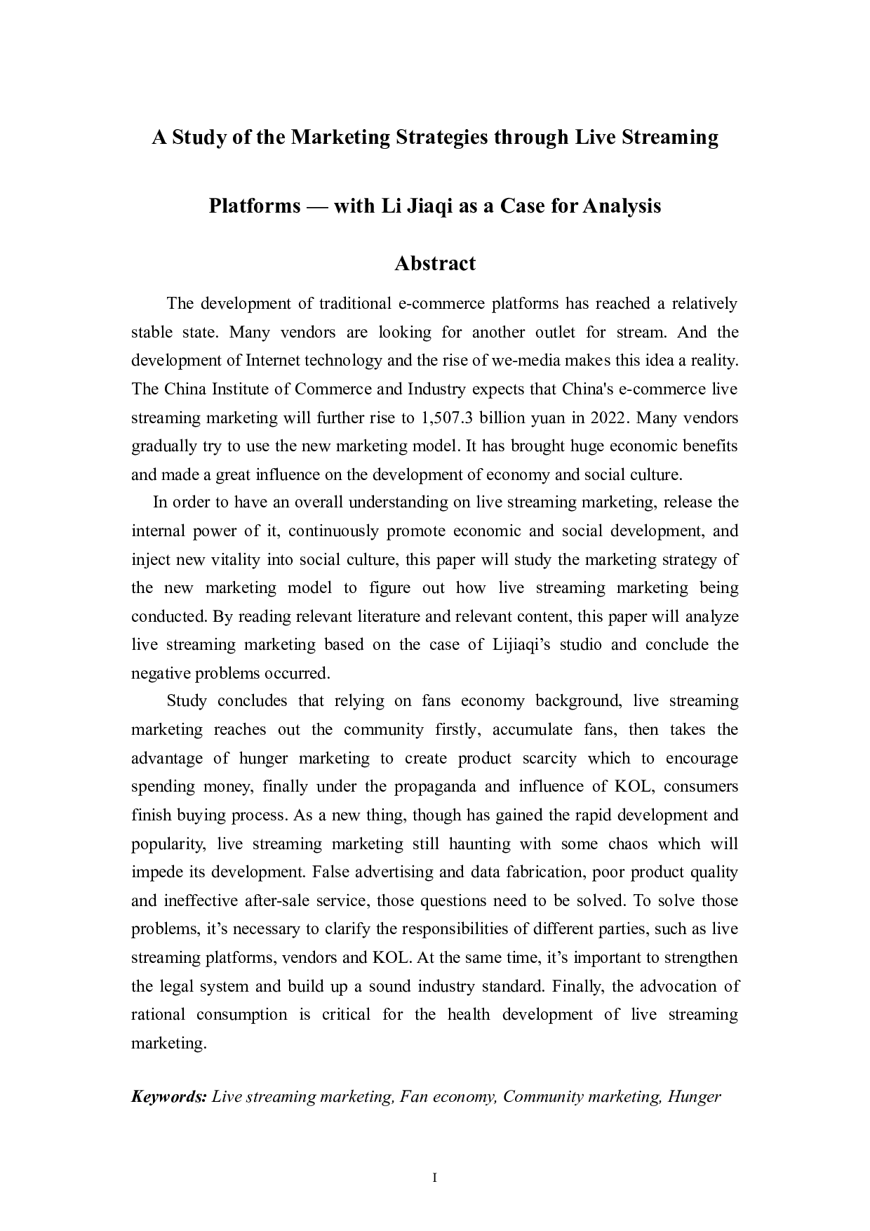 直播带货经济的营销策略分析&mdash;以李佳琦为例-8271字.doc 第1页