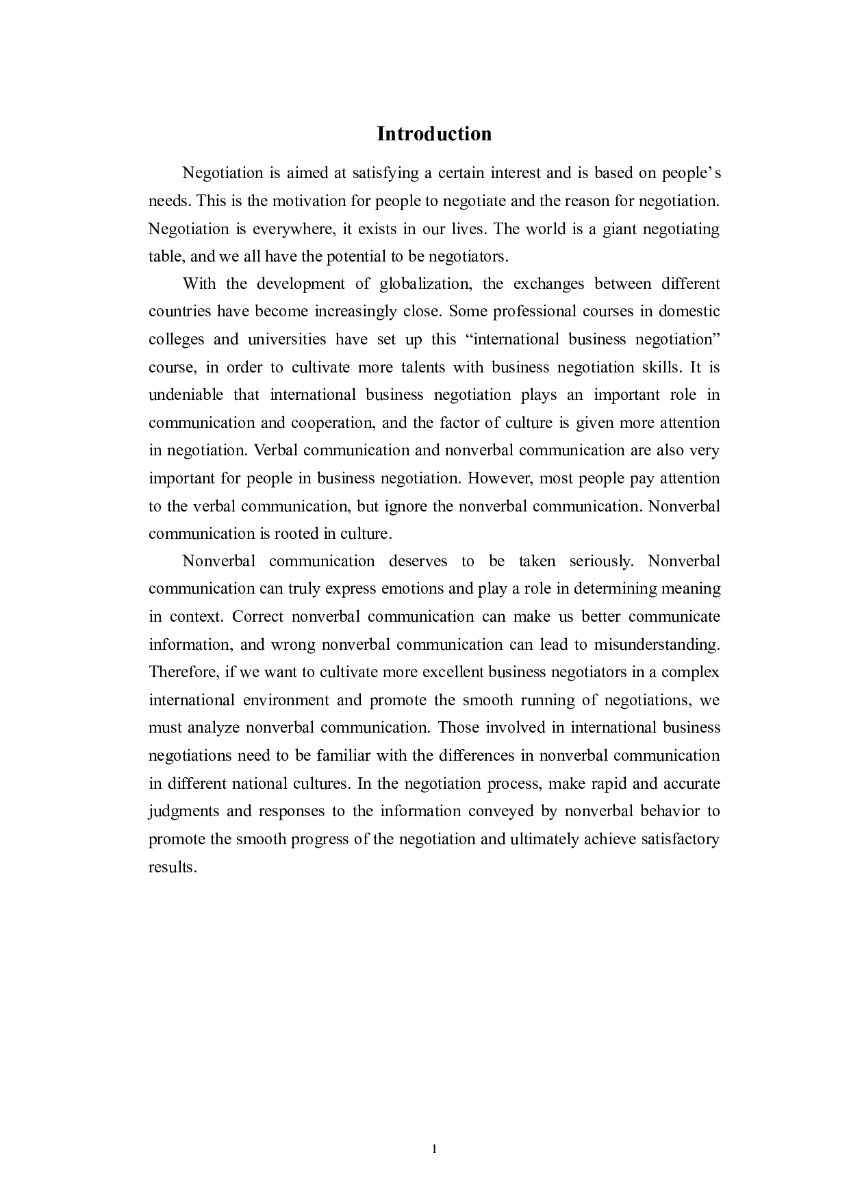 非语言交际对国际商务谈判影响的研究-7148字.doc 第6页