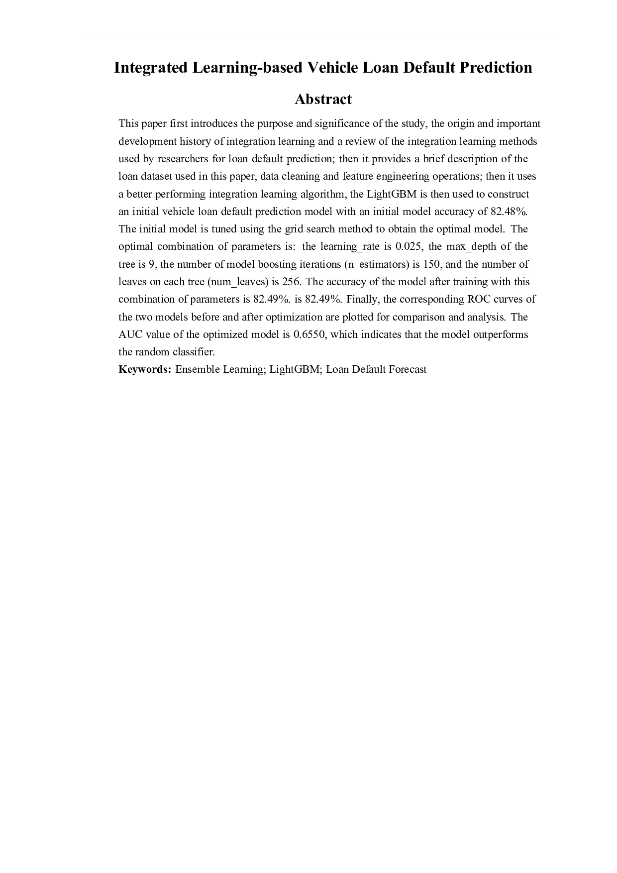 基于集成学习的车辆贷款违约预测-6406字.docx 第2页