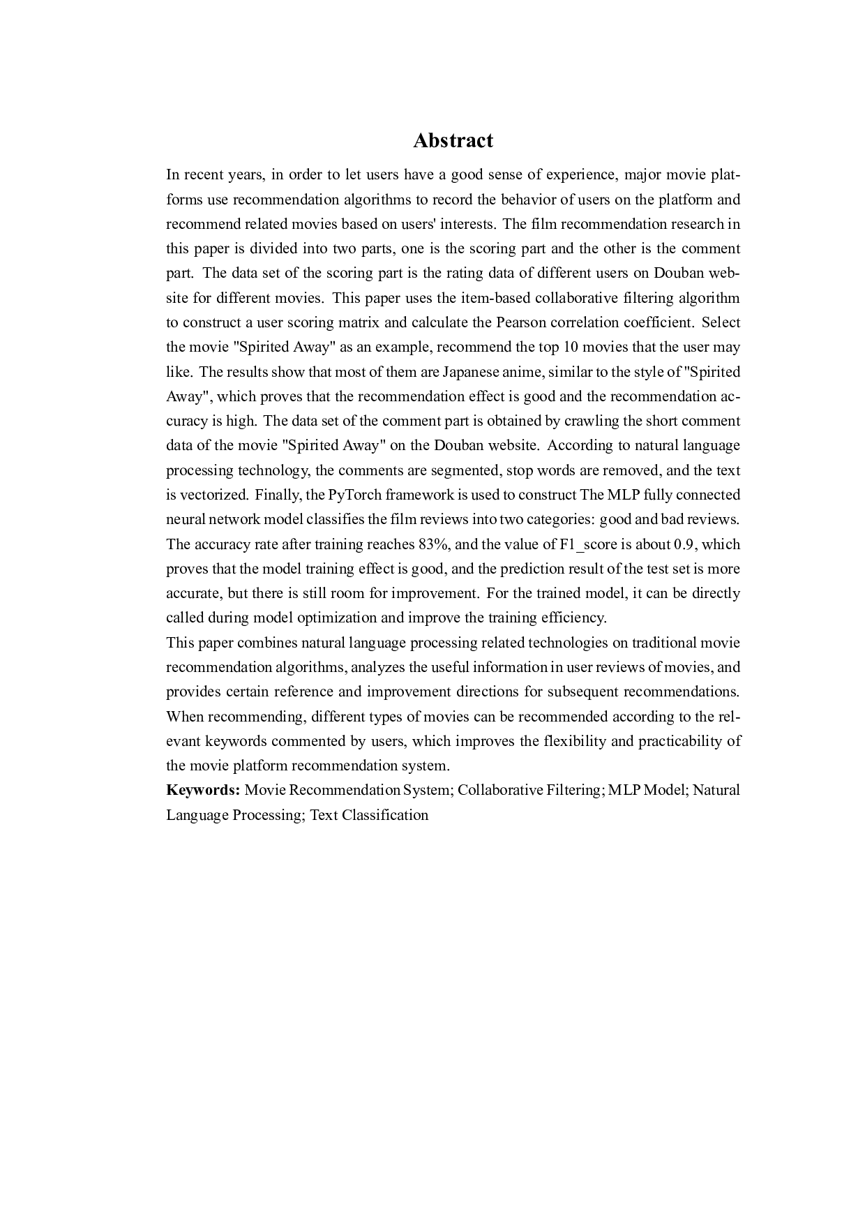 基于评分和评论的电影推荐系统-10236字.pdf 第2页