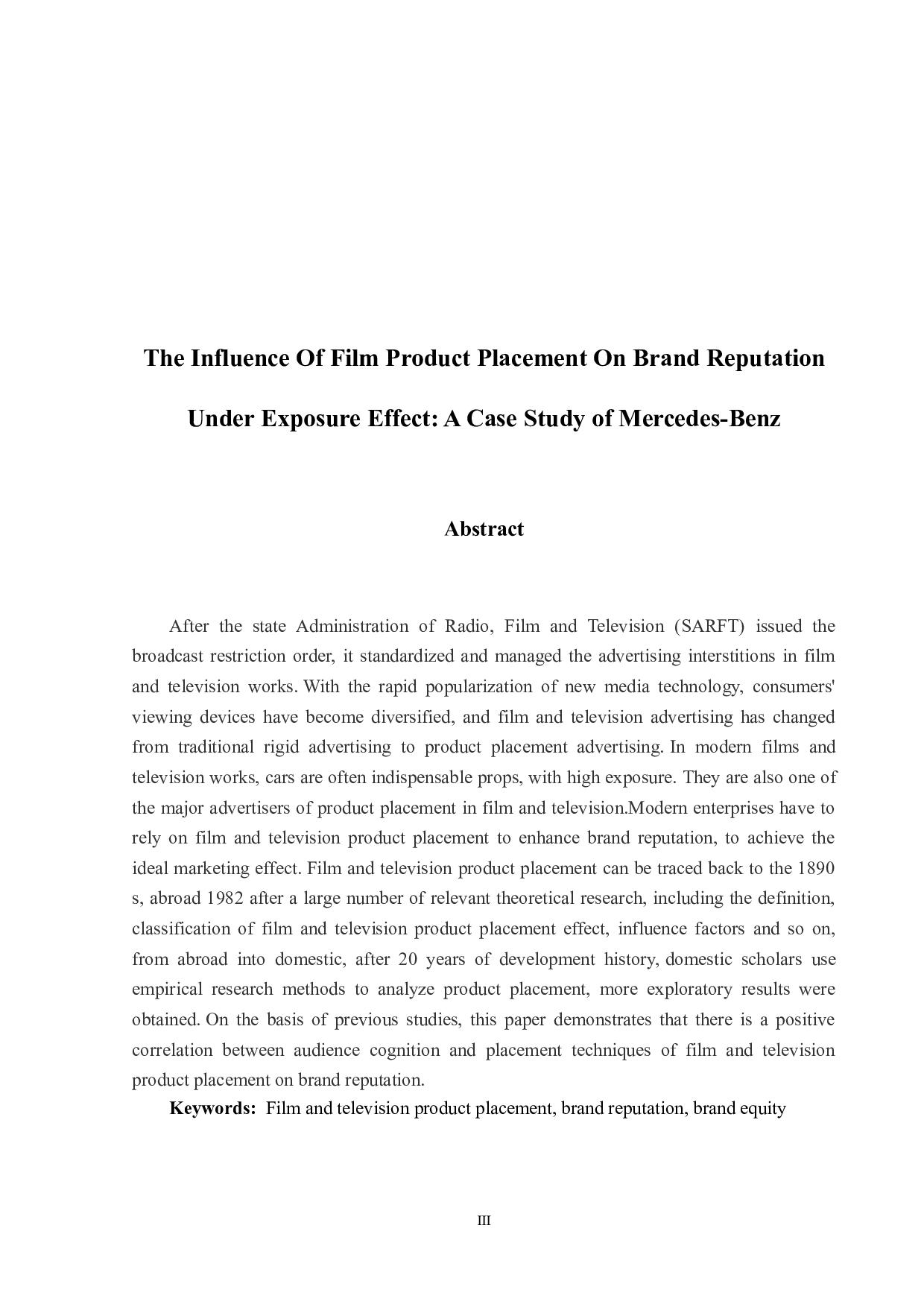 曝光效应下影视植入式广告对品牌美誉度的影响&mdash;&mdash;以奔驰汽车为例-16999字.docx 第2页