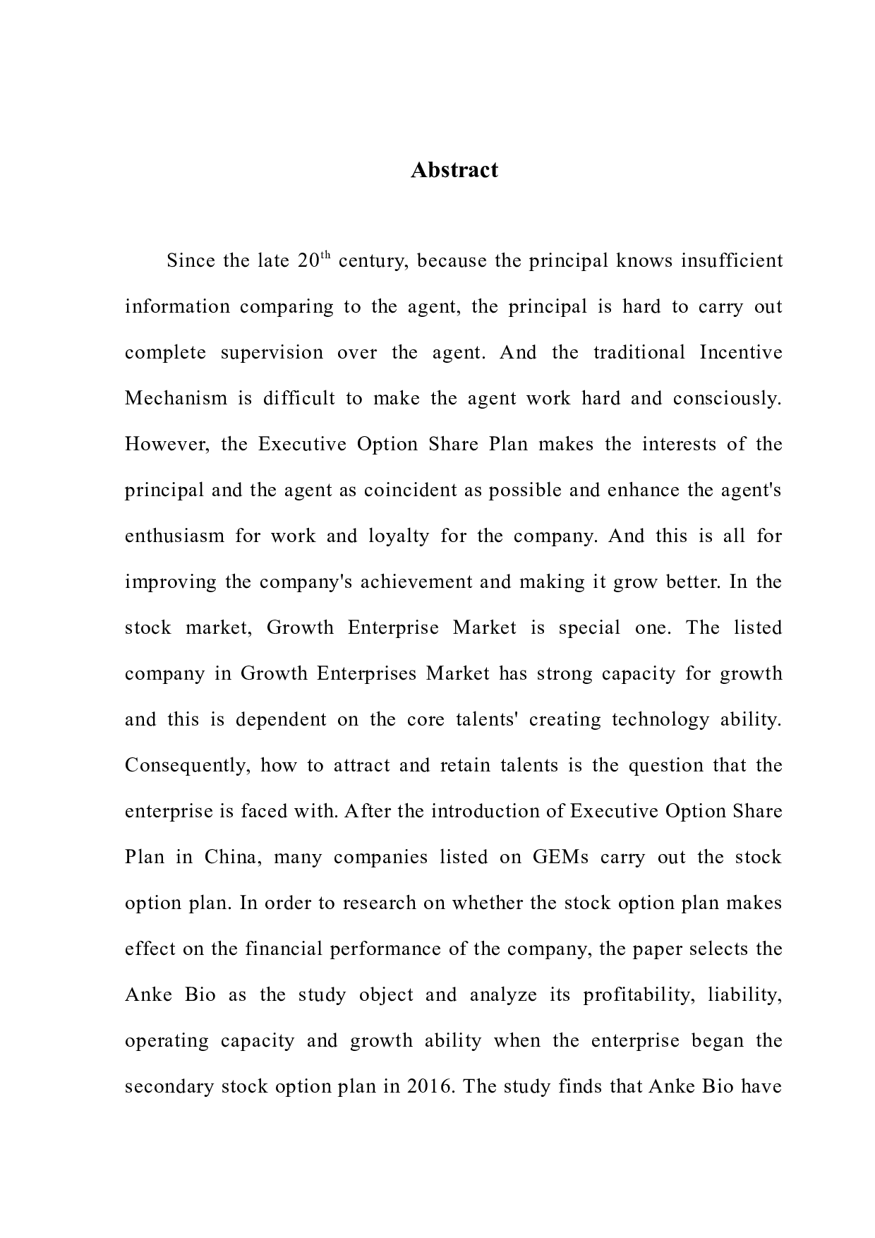 创业板企业股权激励对财务绩效的影响研究&mdash;&mdash;以安科生物为例-14387字.docx 第2页