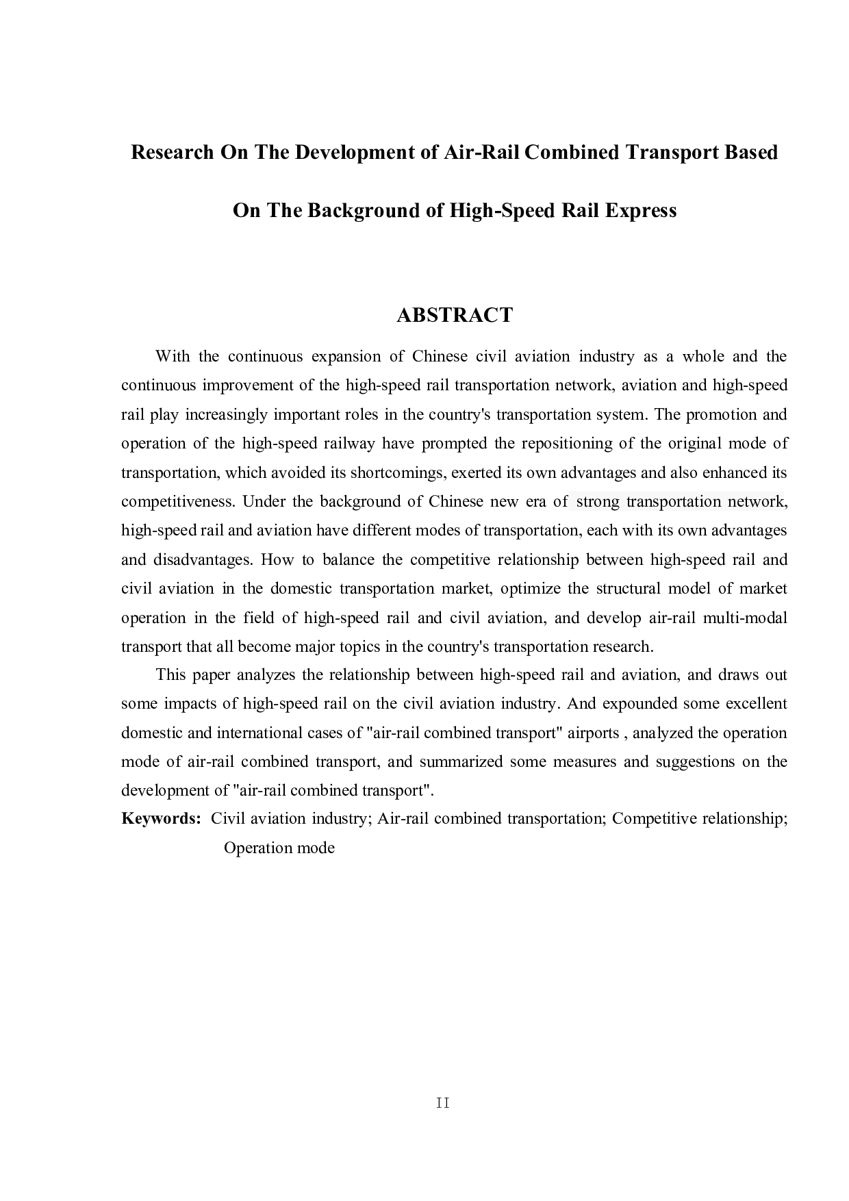 基于高铁快运背景下的空铁联运发展研究-13551字.doc 第2页