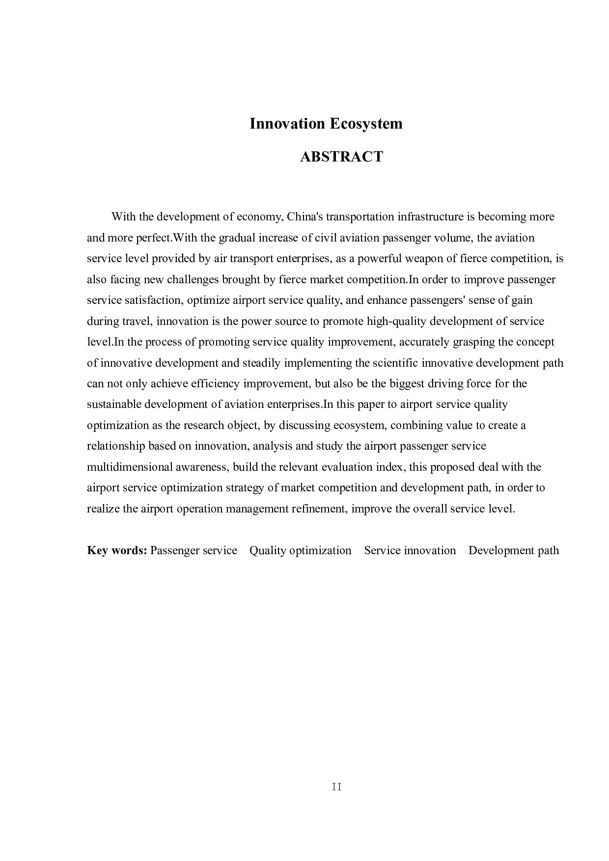 基于创新生态系统的机场服务质量优化研究-12649字.pdf 第2页