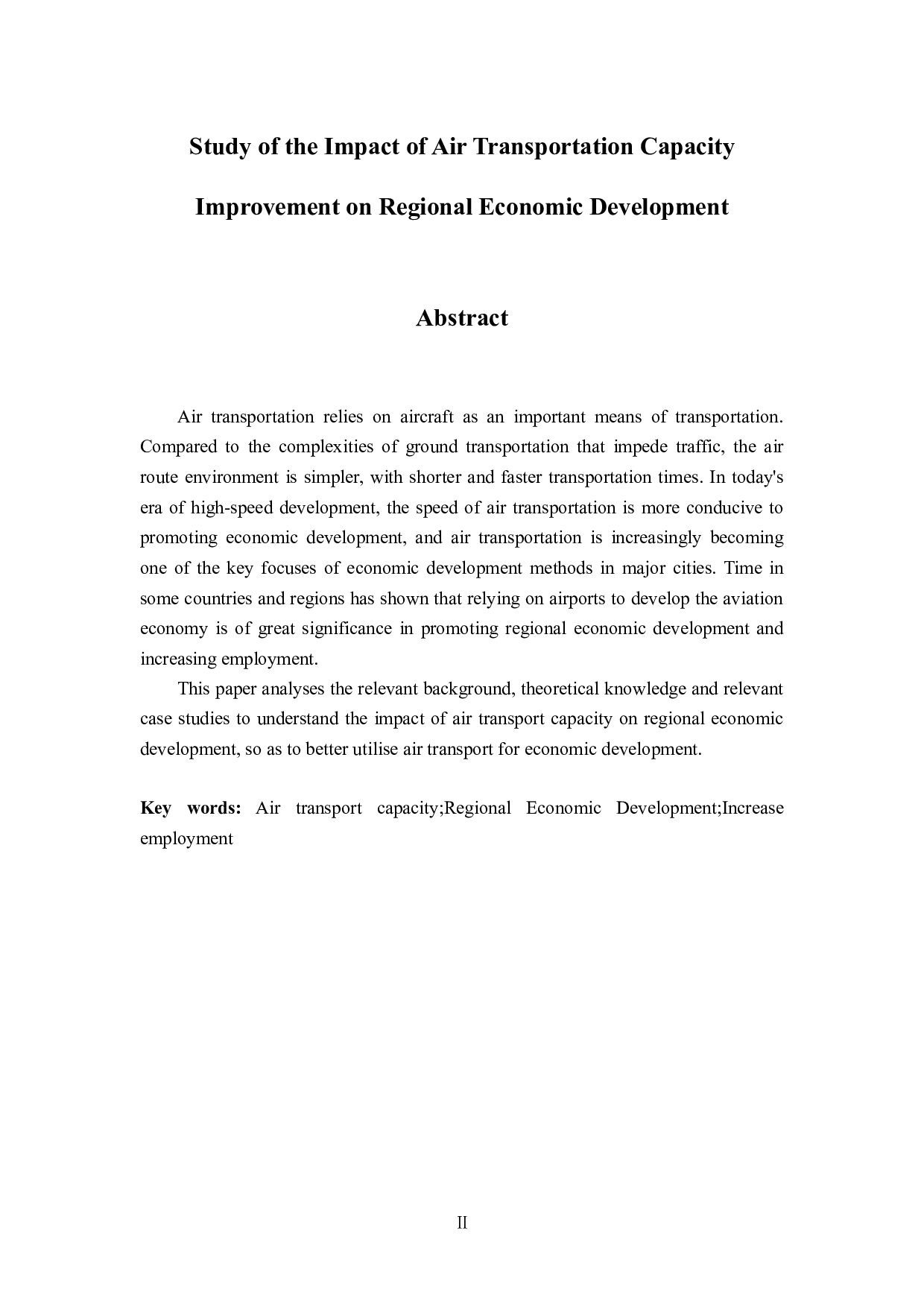 航空运输能力的提升对区域经济发展影响的研究-10479字.docx 第2页