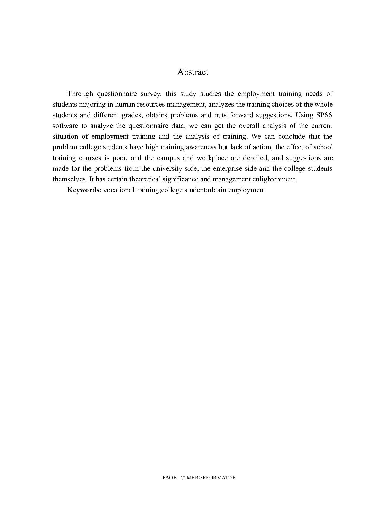 大学生就业培训需求分析&mdash;&mdash;以北京理工大学珠海学院人力资源管理专业为例-16776字.docx 第2页