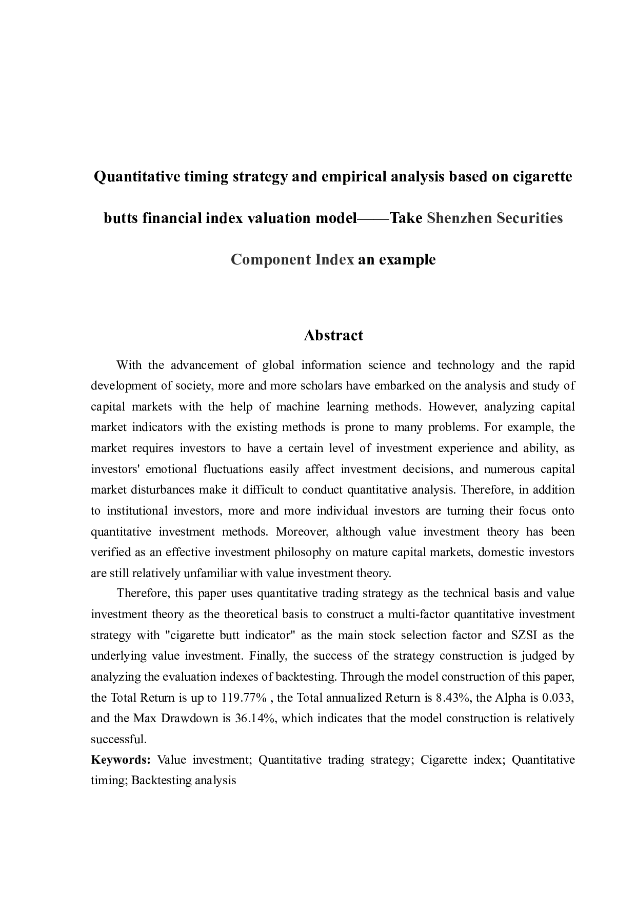 基于烟蒂法财务指标估值模型的定量择时策略及实证分析&mdash;&mdash;以深证成指为例-17572字.docx 第3页