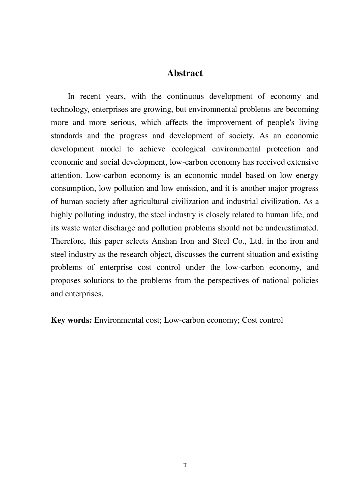 低碳经济背景下企业环境成本控制分析&mdash;&mdash;以鞍钢股份有限公司为例-9923字.pdf 第3页