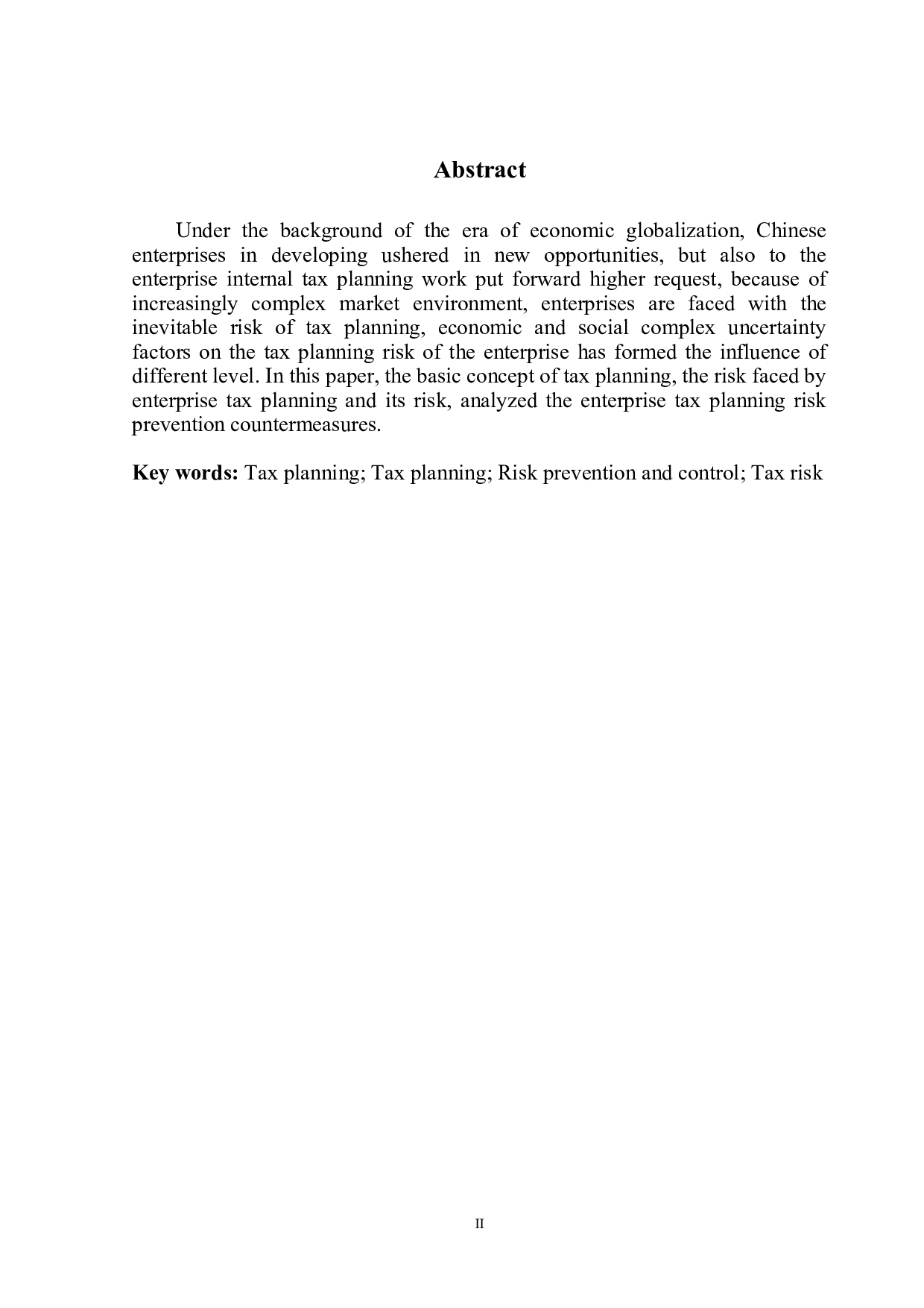 企业税收筹划风险及防控措施分析-11481字.doc 第3页