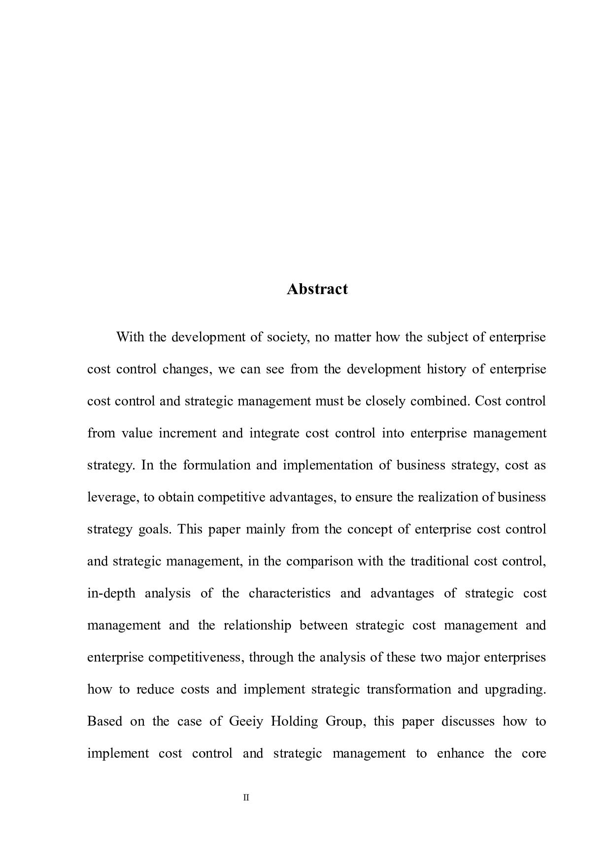 企业成本控制与战略管理分析-以吉利公司为例-9723字.docx 第4页