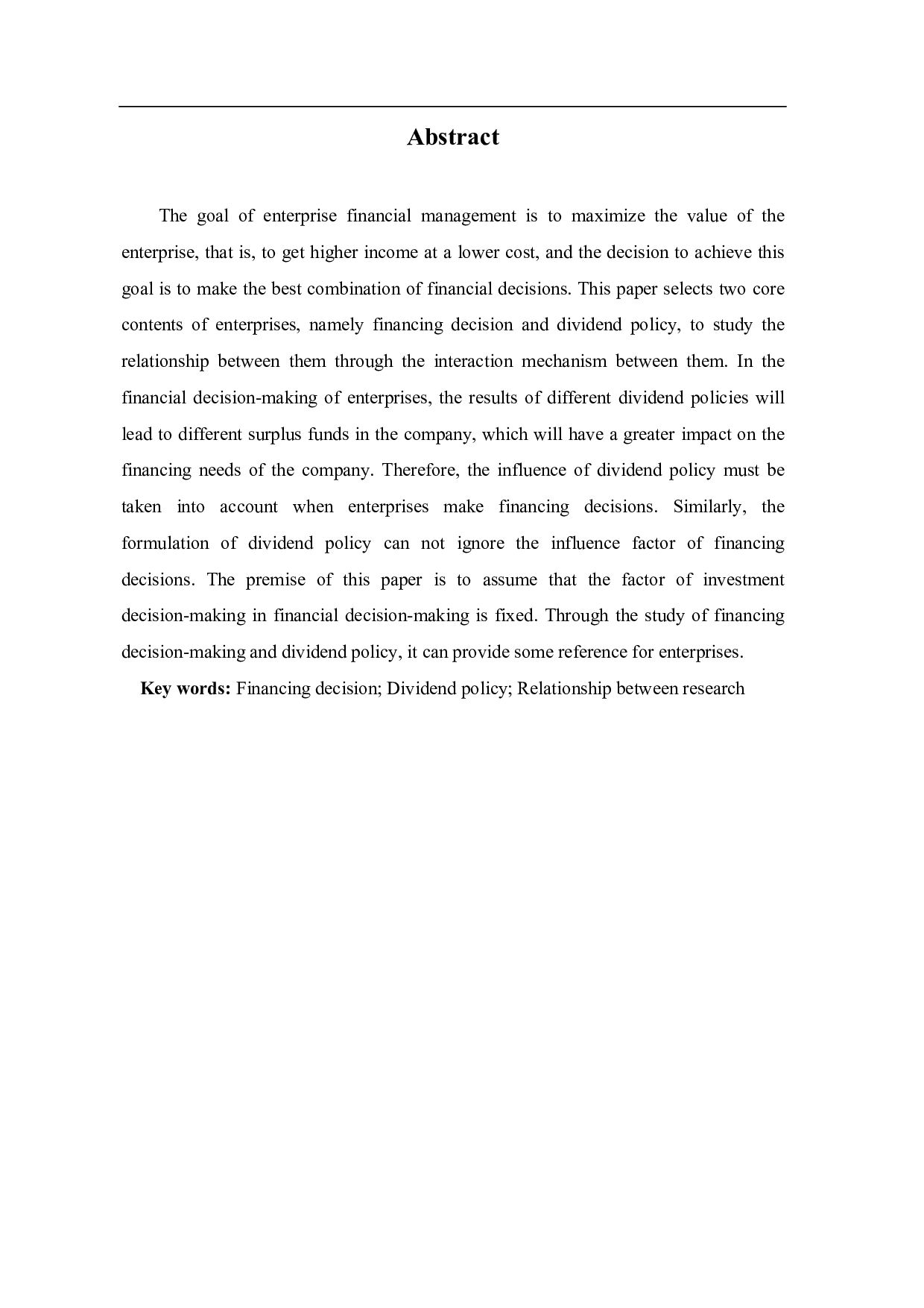 企业筹资决策与股利政策关系研究-5141字.pdf 第2页