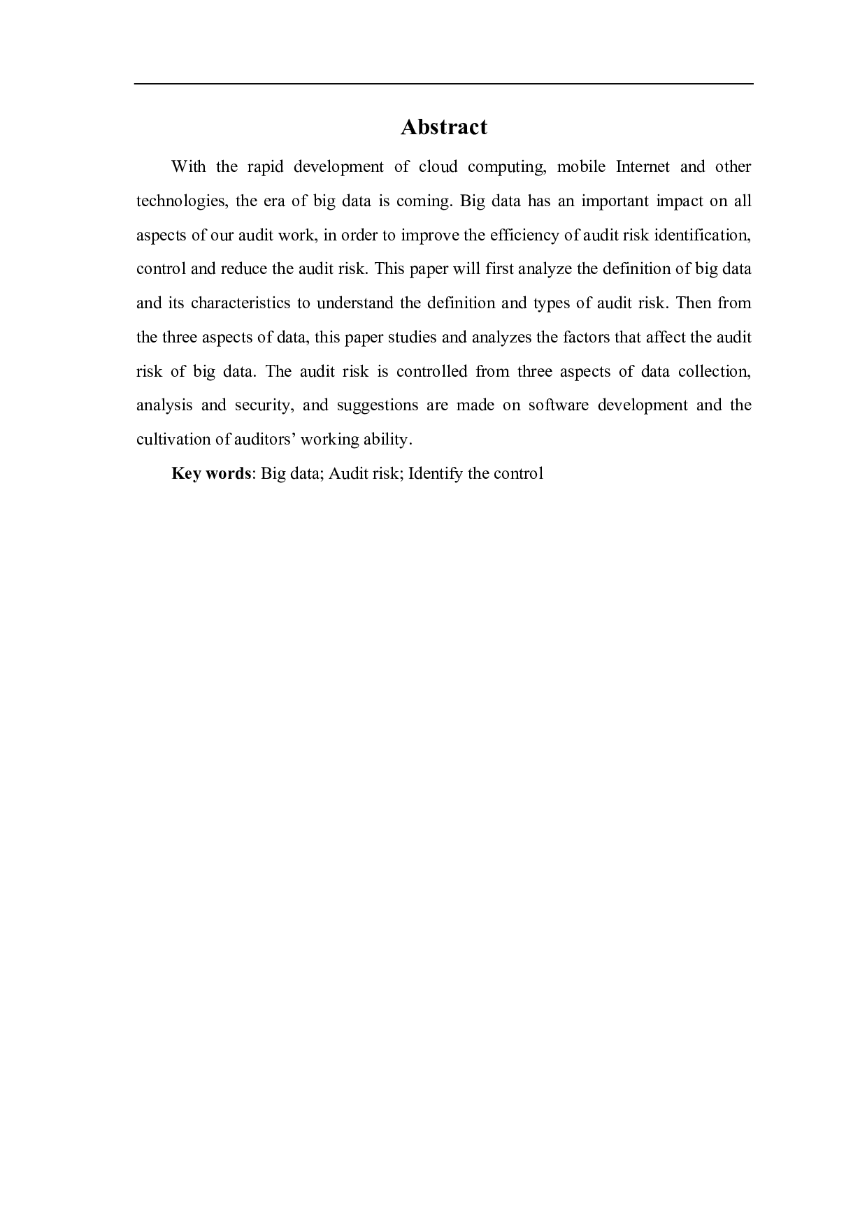基于大数据的审计风险识别与控制-5551字.pdf 第2页