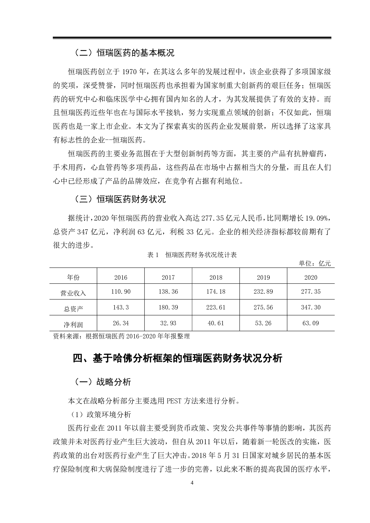 基于哈佛分析框架下医药企业财务分析&mdash;&mdash;以恒瑞医药为例-12711字.pdf 第7页