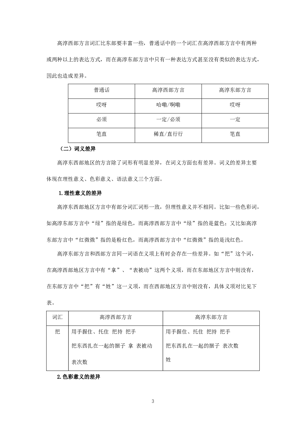 高淳东西部地区方言词汇与语法的差异研究-13910字.docx 第5页