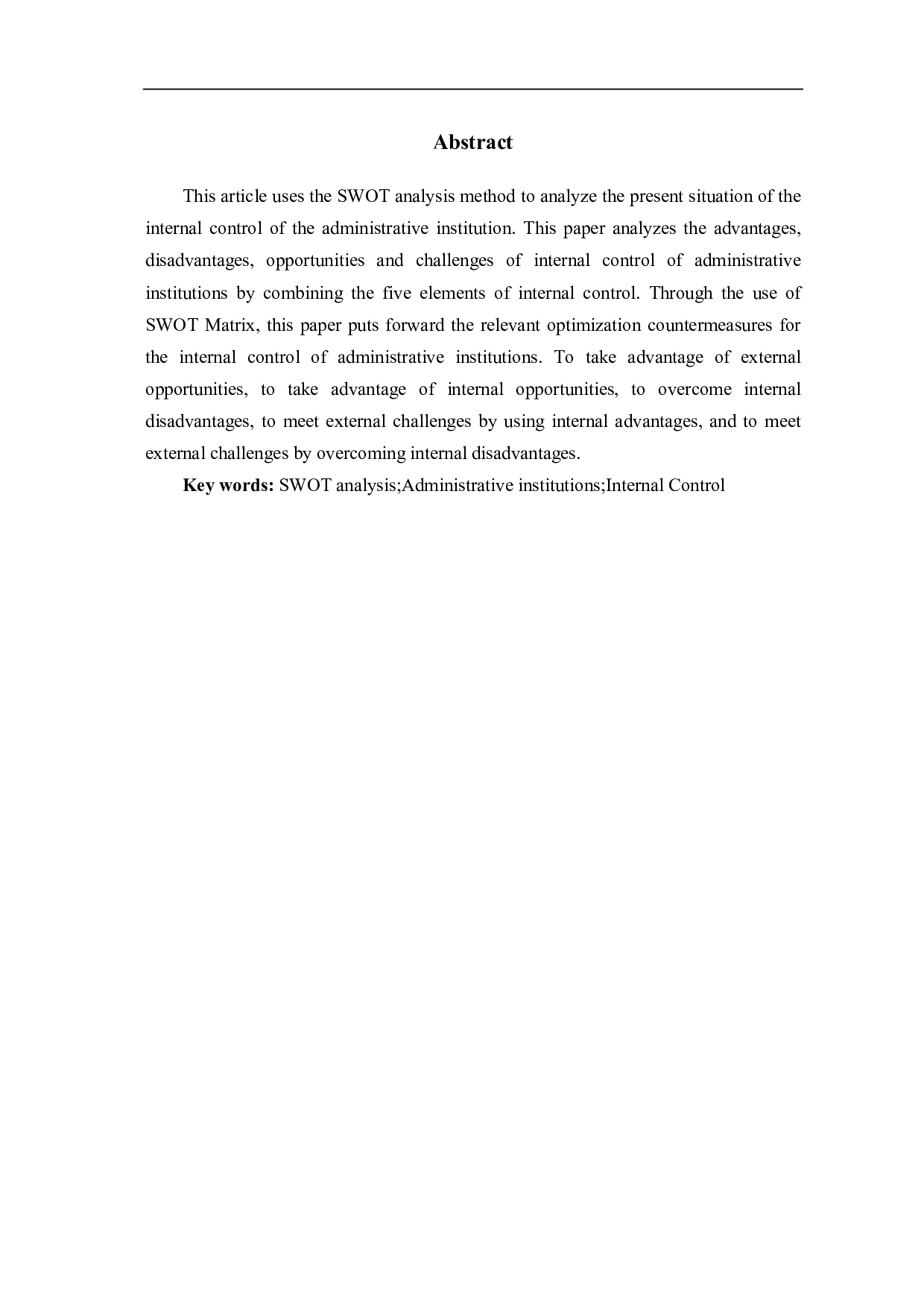 基于SWOT分析法的行政事业单位内部控制研究-7135字.pdf 第2页