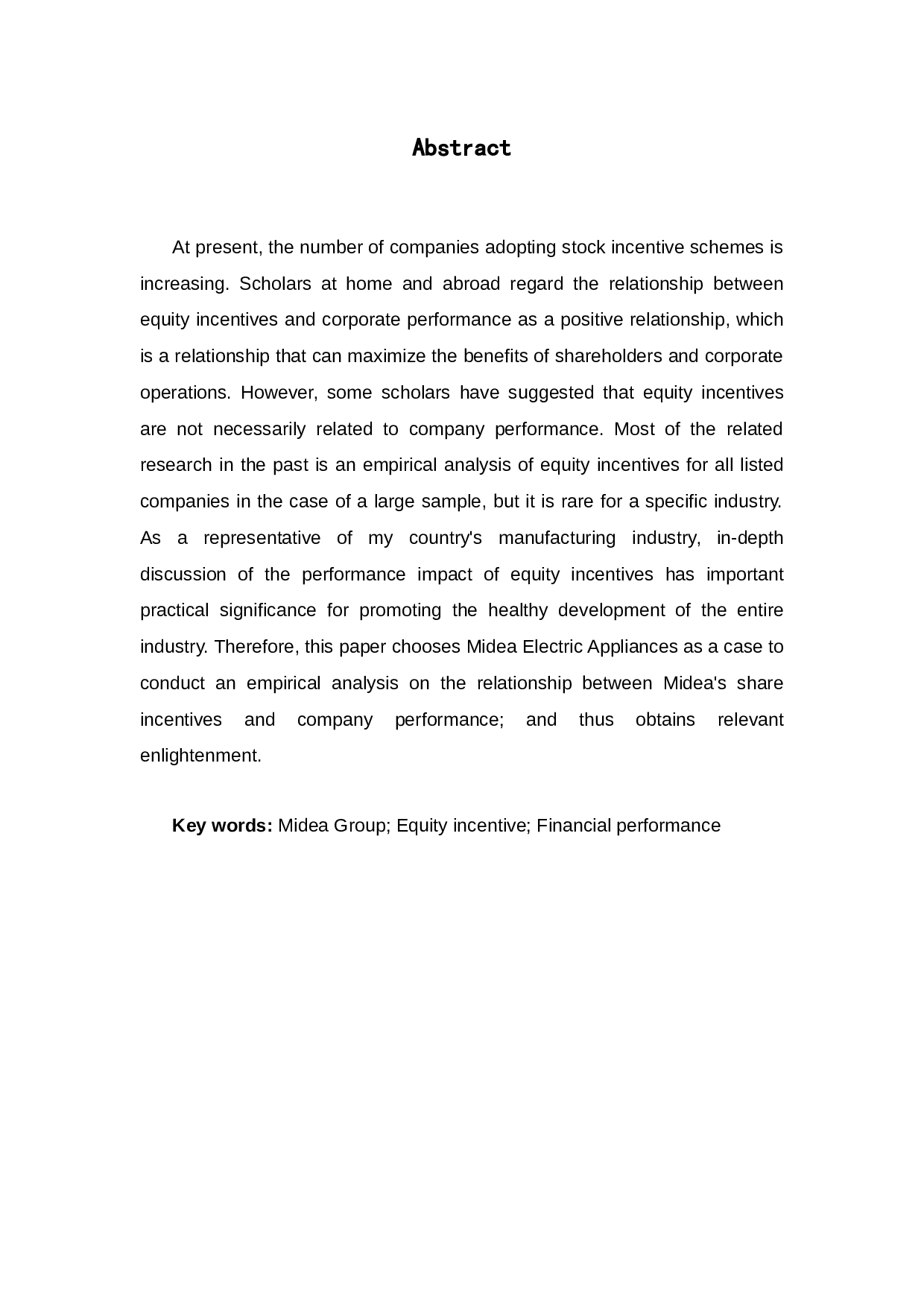 股权激励实施在上市公司动因及绩效分析&mdash;以美的公司为例-16499字.docx 第3页