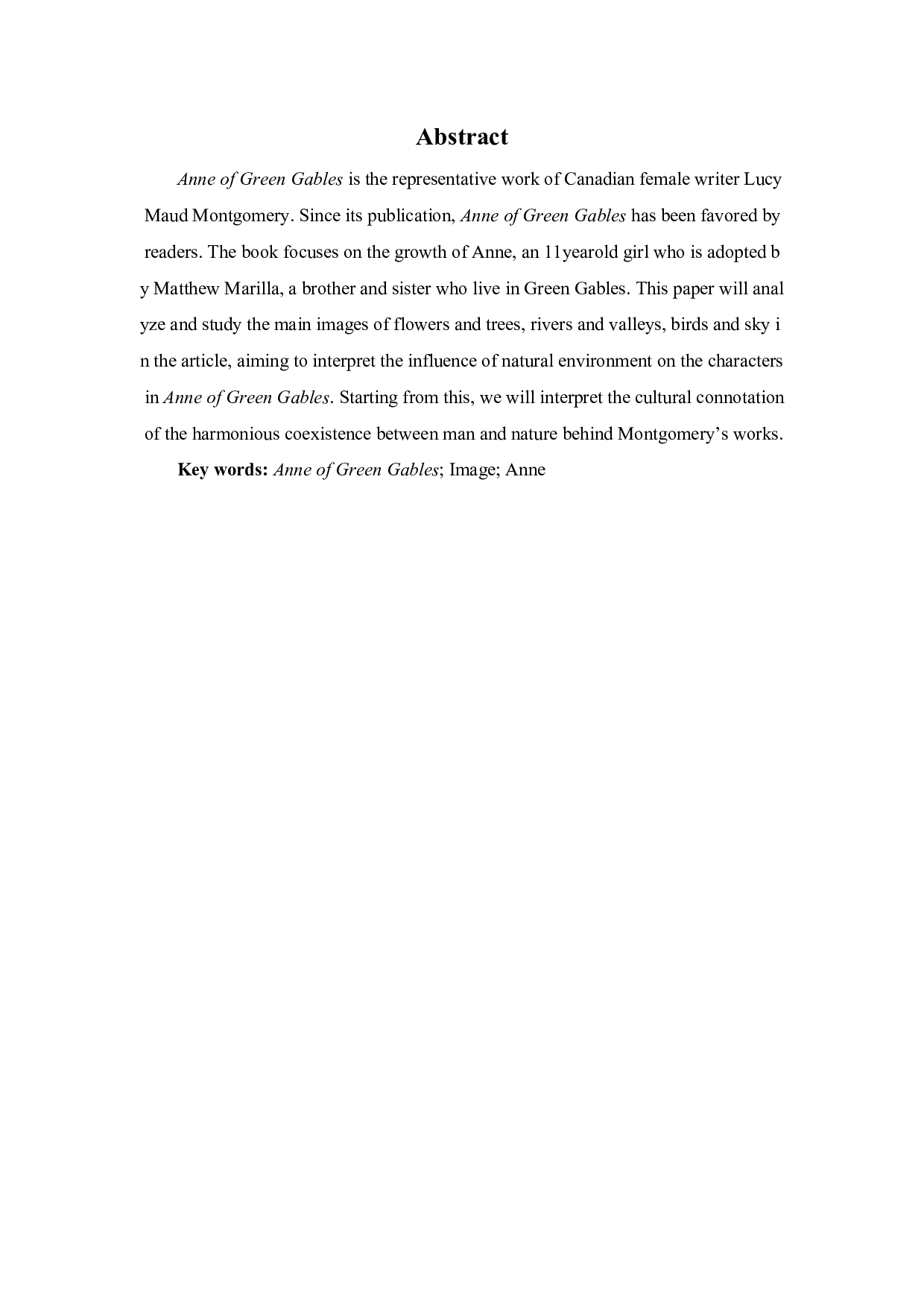 解读《绿山墙的安妮》中的自然意象-5347字.pdf 第1页