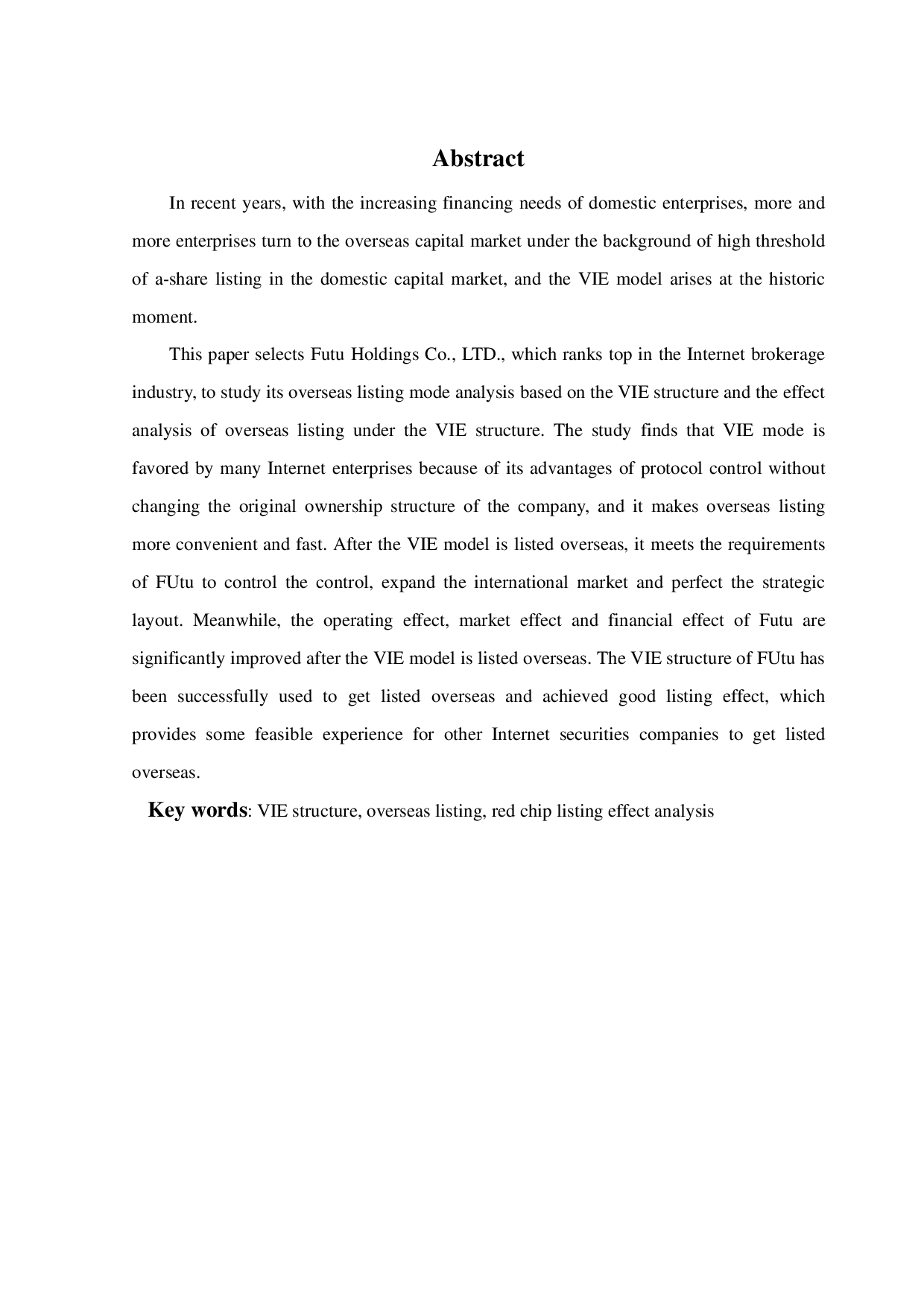 基于VIE架构企业海外上市的效果研究-20585字.pdf 第2页