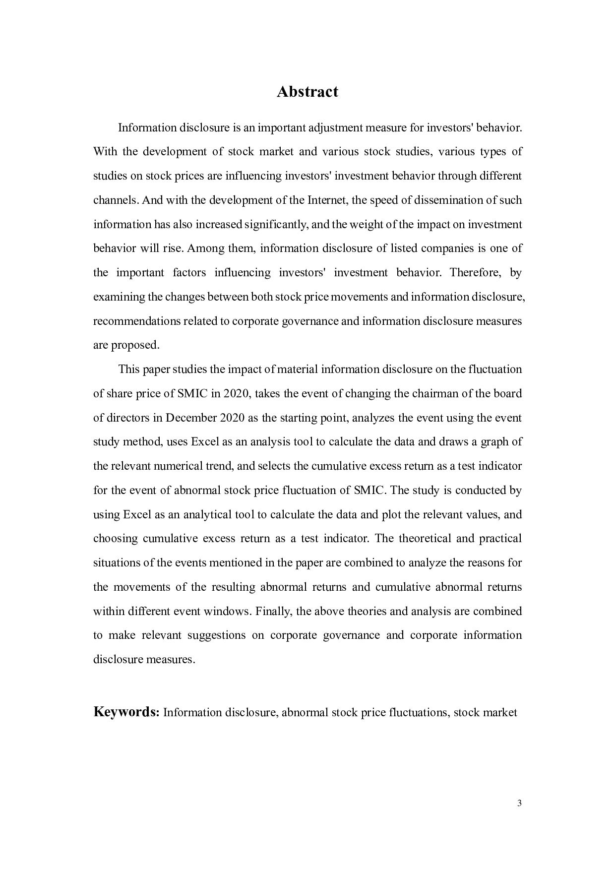 信息披露对上市公司股价影响研究&mdash;&mdash;以中芯国际为例-20005字.pdf 第2页
