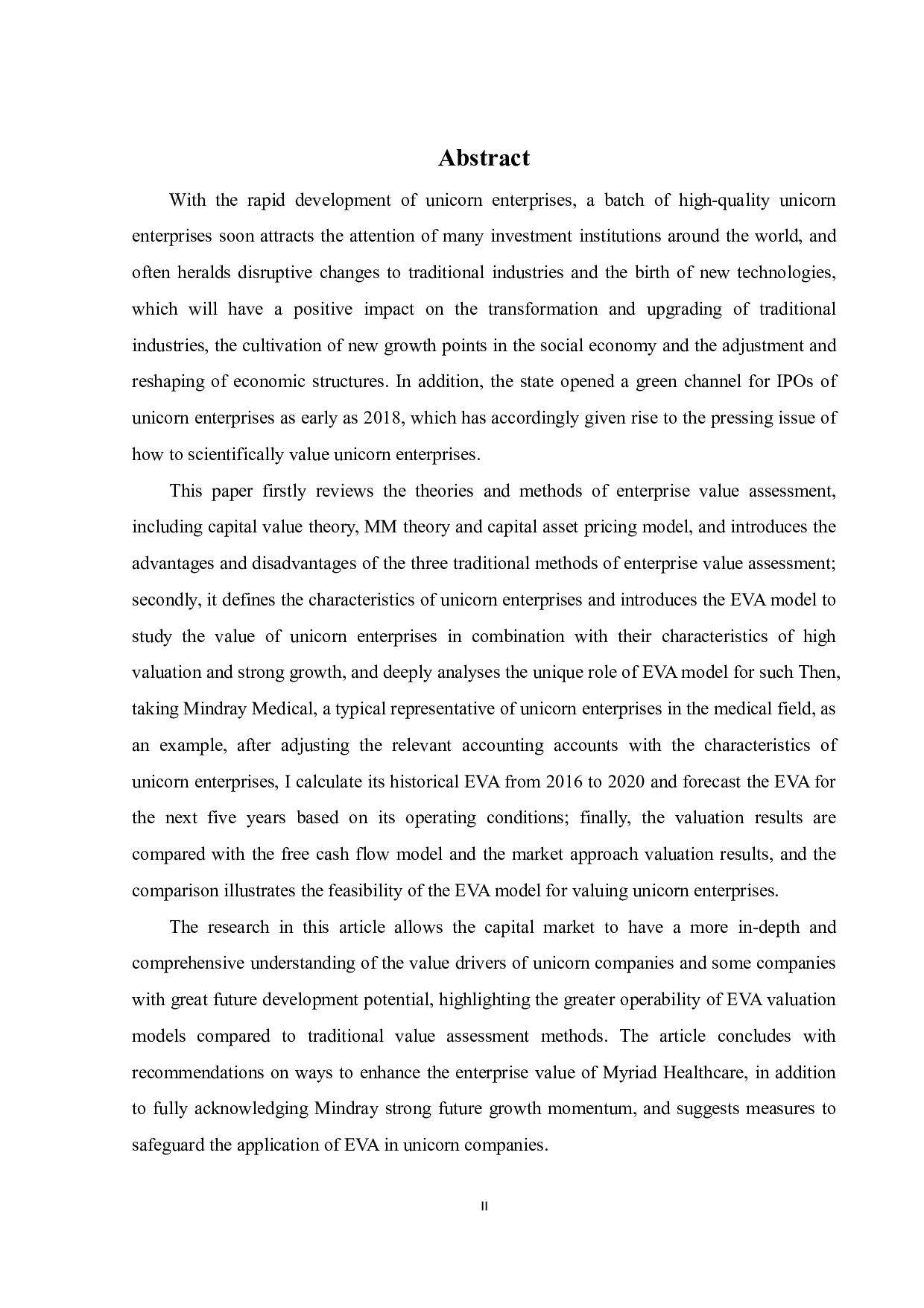 EVA模型在独角兽企业价值评估中的应用研究-31272字.pdf 第2页