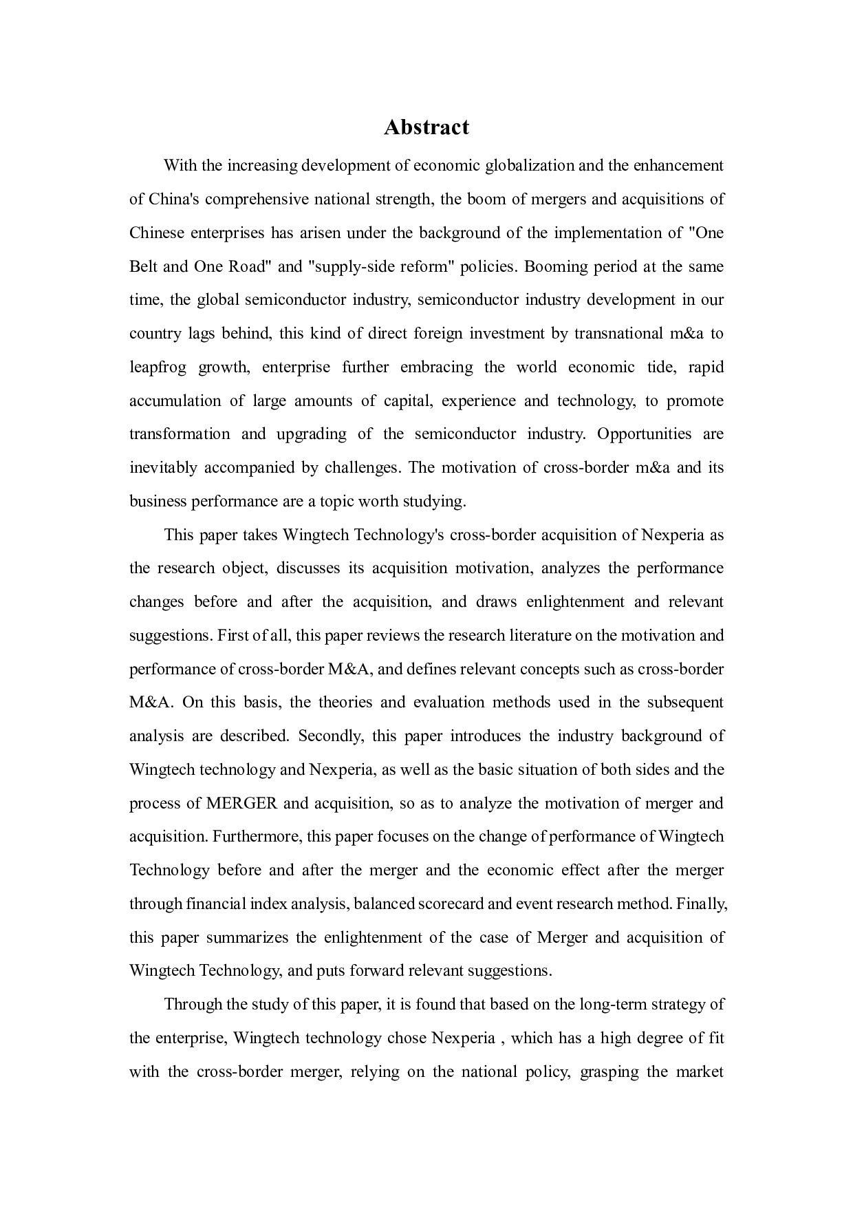 闻泰科技跨国并购安世半导体动因及绩效研究-30027字.pdf 第2页