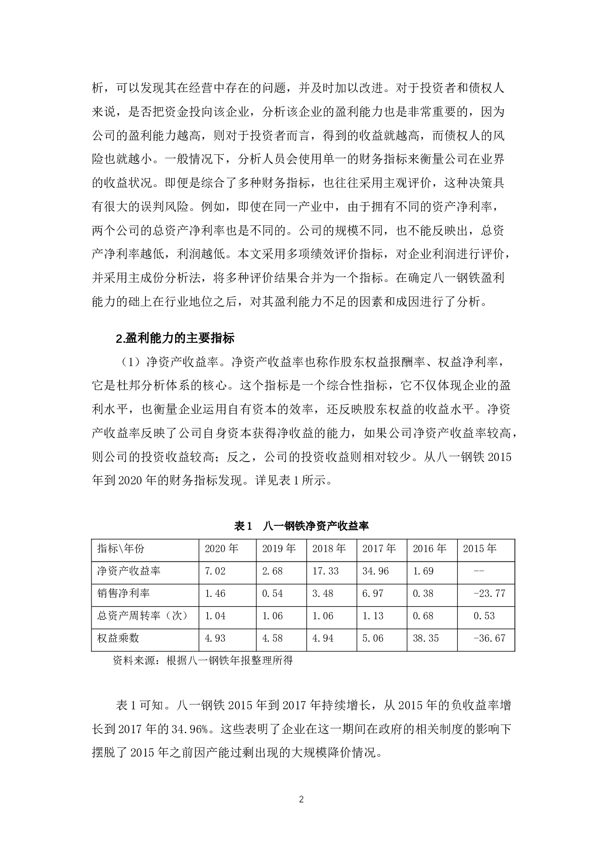 新疆八一钢铁公司盈利能力问题及对策研究-9472字.docx 第5页